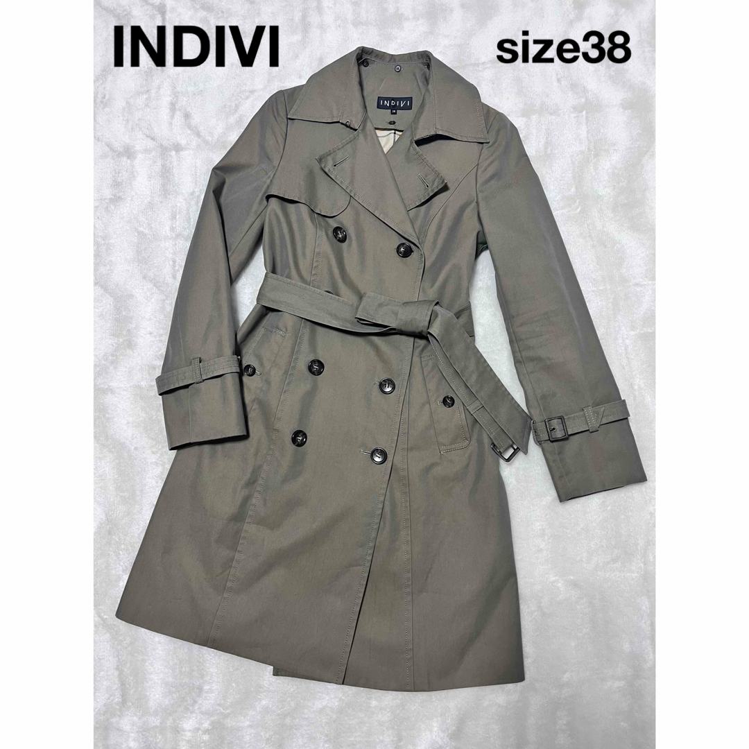 INDIVI(インディヴィ)のINDIVIインディヴィ トレンチコート ライナー ベルト付き 38 M レディースのジャケット/アウター(トレンチコート)の商品写真