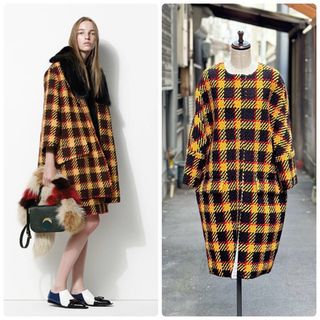 マルニ(Marni)の16aw 名作 MARNI バルキー チェック ツイード オーバーサイズ コート(その他)