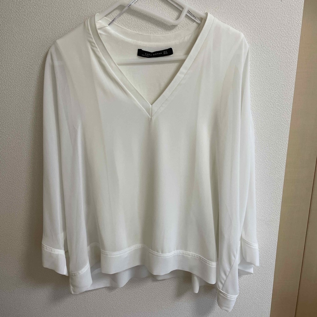 ZARA(ザラ)のZARA ザラ　トップス　ブラウス　白 レディースのトップス(シャツ/ブラウス(長袖/七分))の商品写真