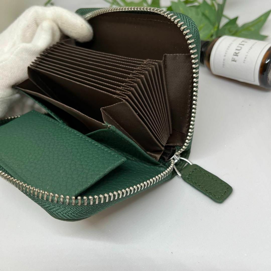 ミニ財布 新品未使用 メンズレディース 小銭入れ カードケース　グリーン緑色B⑩ メンズのファッション小物(折り財布)の商品写真