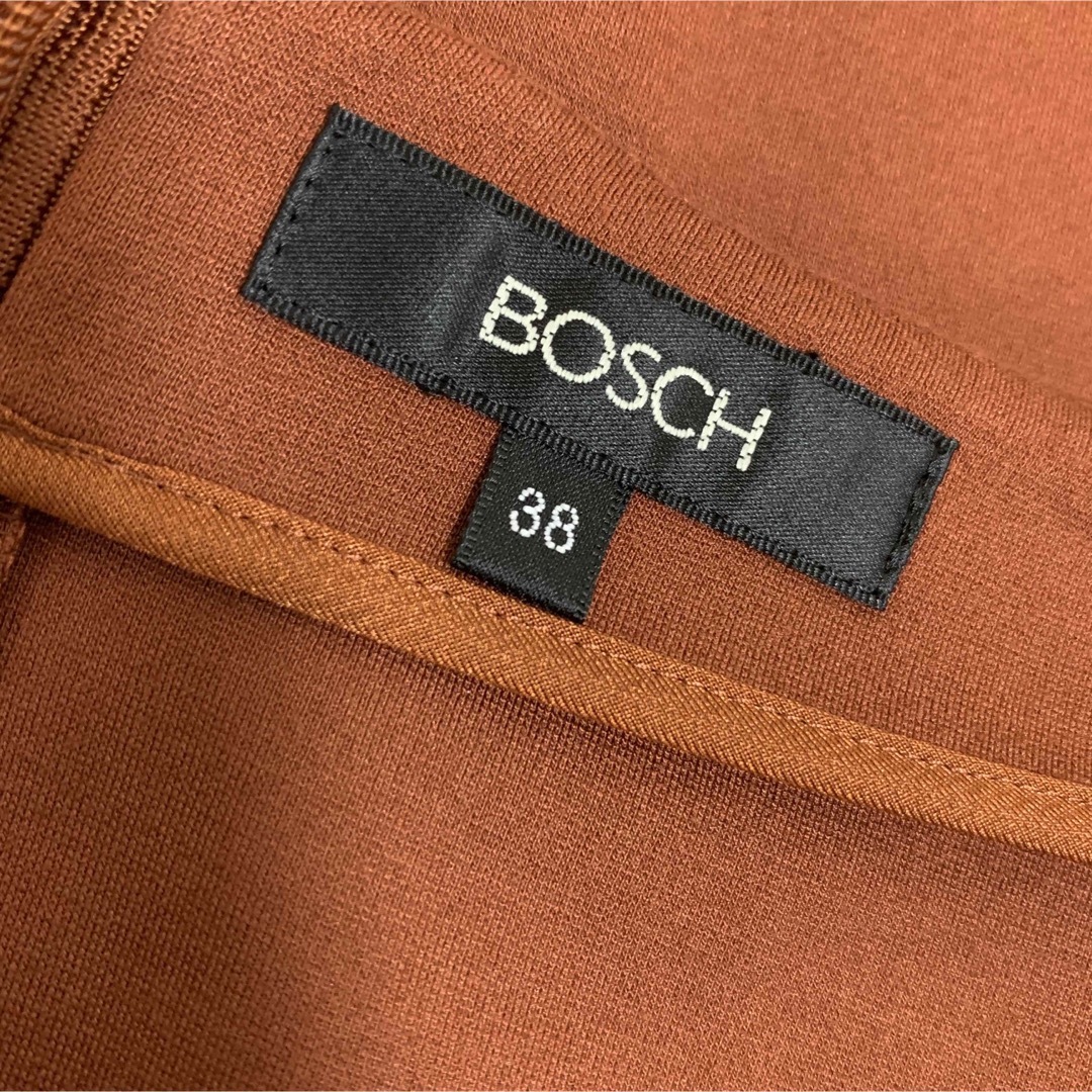 BOSCH(ボッシュ)の【格安】BOSCHベルト付ポンチワンピース　ブラウン　サイズ38 レディースのワンピース(ひざ丈ワンピース)の商品写真