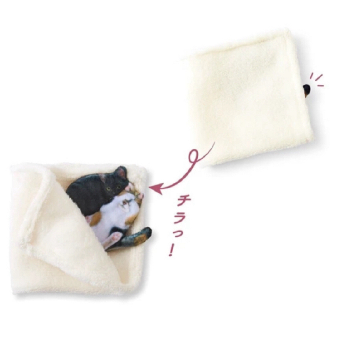FELISSIMO(フェリシモ)の毛布で眠る猫ハンカチ　黒＆三毛 新品　フェリシモ猫部 レディースのファッション小物(ハンカチ)の商品写真