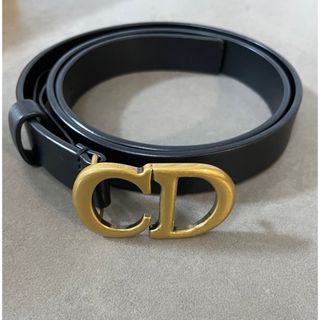 DIOR  ディオール　レディース　黒 ブラック　ベルト　皮　レザー　CD