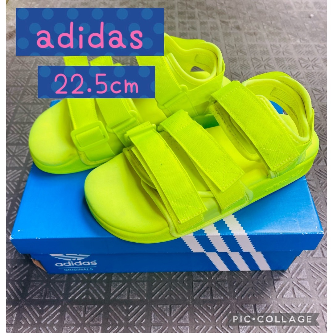 adidas(アディダス)の【adidas】蛍光イエロー スポーツサンダル  22.5cm レディースの靴/シューズ(サンダル)の商品写真