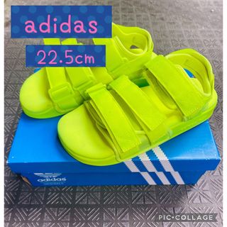 アディダス(adidas)の【adidas】蛍光イエロー スポーツサンダル  22.5cm(サンダル)