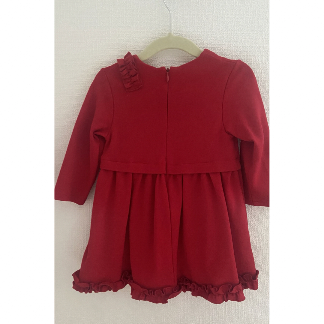 BYBLOS(ビブロス)のBYBLOS 赤ワンピース　80cm キッズ/ベビー/マタニティのベビー服(~85cm)(ワンピース)の商品写真