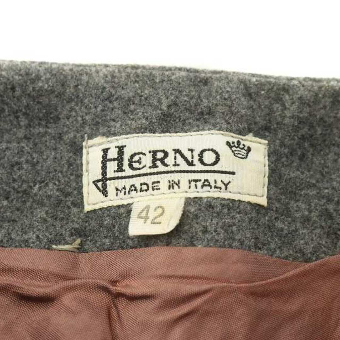 HERNO(ヘルノ)のヘルノ 台形スカート ヴィンテージ プリーツ ひざ丈 サイドジップ 42 グレー レディースのスカート(ひざ丈スカート)の商品写真