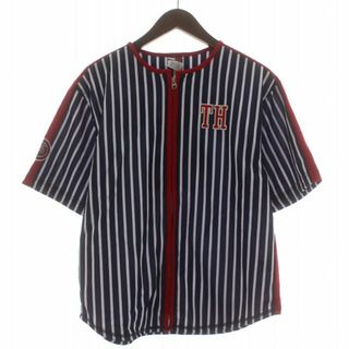 トミーヒルフィガー(TOMMY HILFIGER)のトミーヒルフィガー ヴィンテージ シャツ ノーカラー ワッペン ストライプ (シャツ)