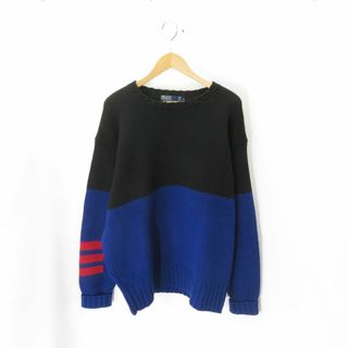 Polo By Ralph Lauren 90s 2-TONE WOOL SWEATER Size-L (ニット/セーター)