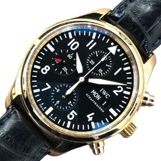 インターナショナルウォッチカンパニー(IWC)の　インターナショナルウォッチカンパニー IWC パイロットウォッチ クロノグラフ IW371713 ネイビー K18PG メンズ 腕時計(その他)