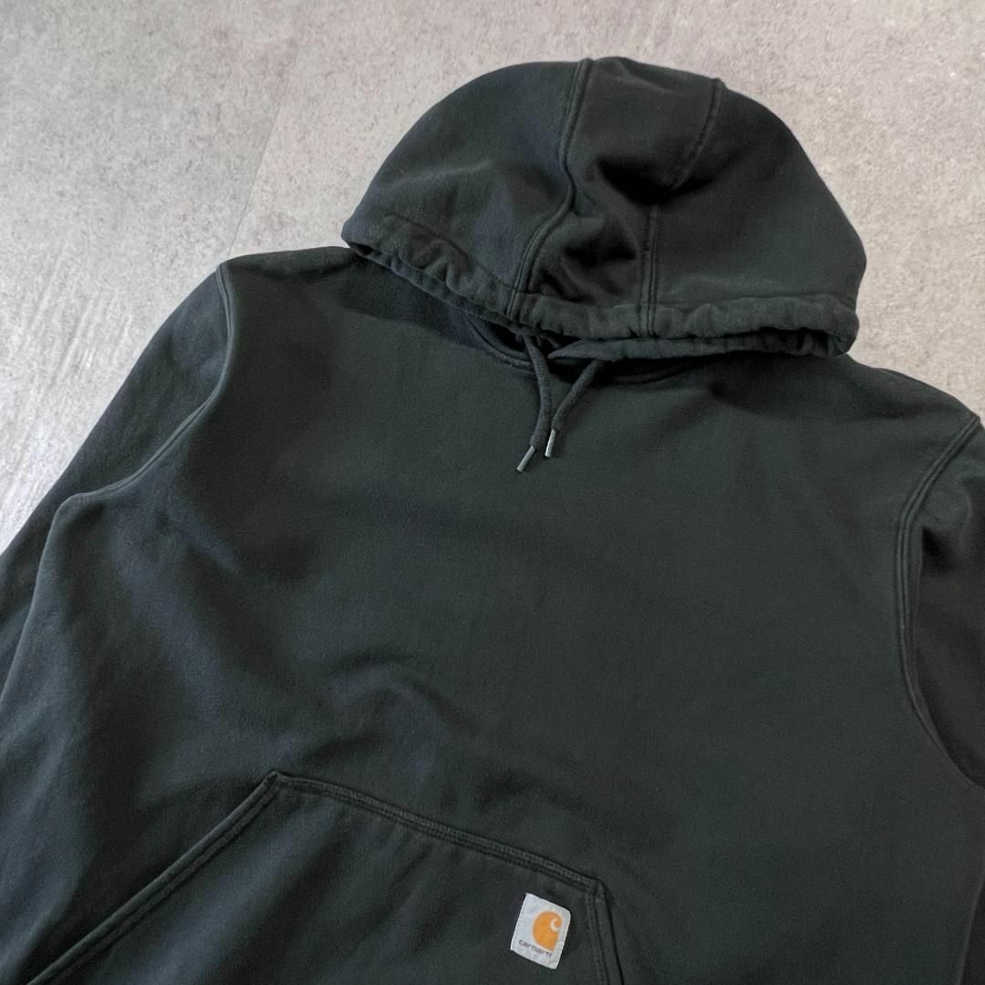 carhartt(カーハート)のCarhartt　袖プリント　ブランドロゴ　パーカー　古着　ブラック　黒　XL メンズのトップス(パーカー)の商品写真