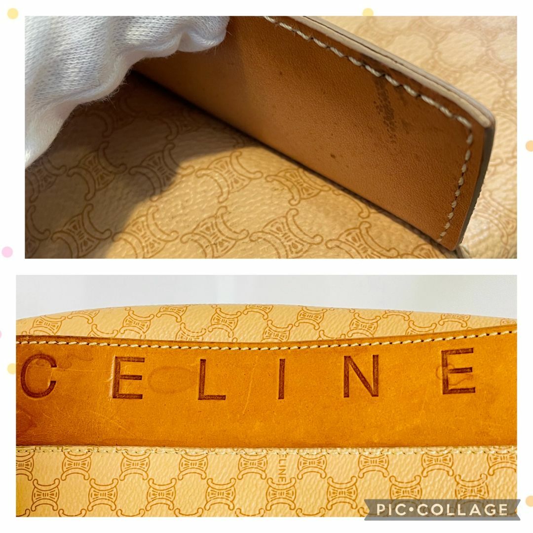 celine(セリーヌ)の★CELINE★セリーヌ ミニハンドバッグ ベージュ系 本革 マカダム柄   レディースのバッグ(ハンドバッグ)の商品写真