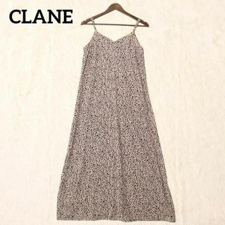 クラネ(CLANE)の【美品】CLANE クラネ ワンピース ロング 総柄　ヒョウ柄　キャミソール(ロングワンピース/マキシワンピース)