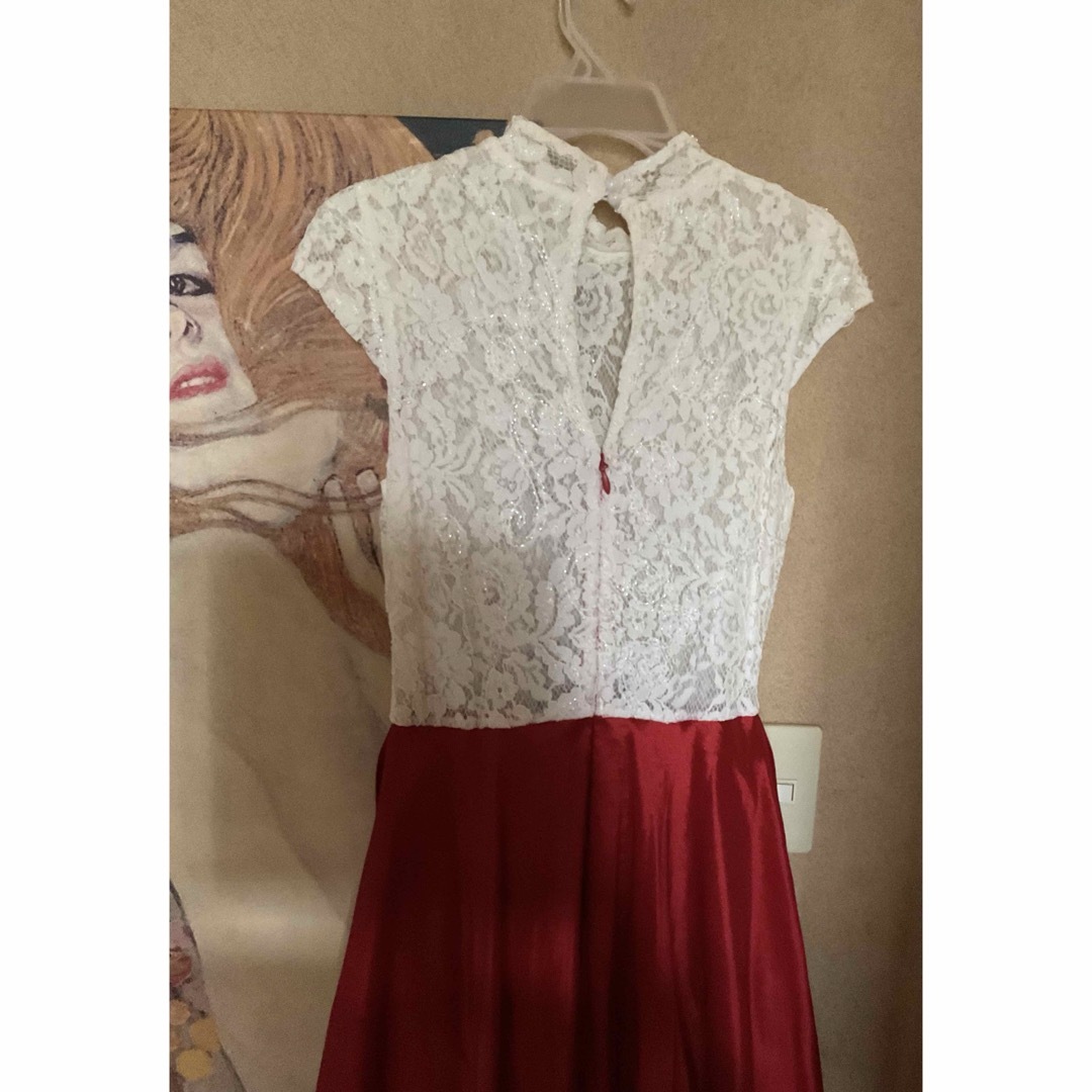 TADASHI SHOJI(タダシショウジ)の新品 USAロングドレス RED/WHITE PARTY L レディースのフォーマル/ドレス(ロングドレス)の商品写真