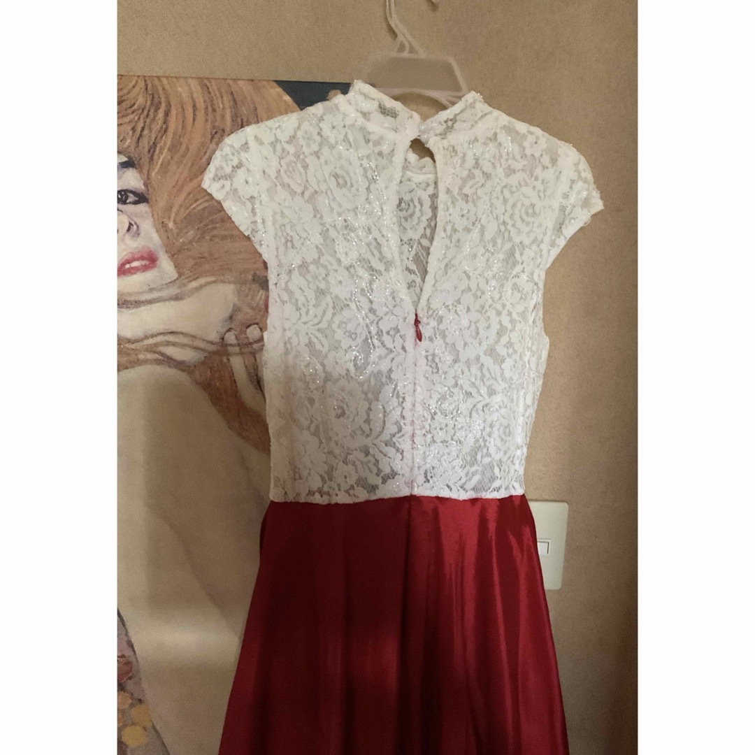 TADASHI SHOJI(タダシショウジ)の新品 USAロングドレス RED/WHITE PARTY M レディースのフォーマル/ドレス(ロングドレス)の商品写真