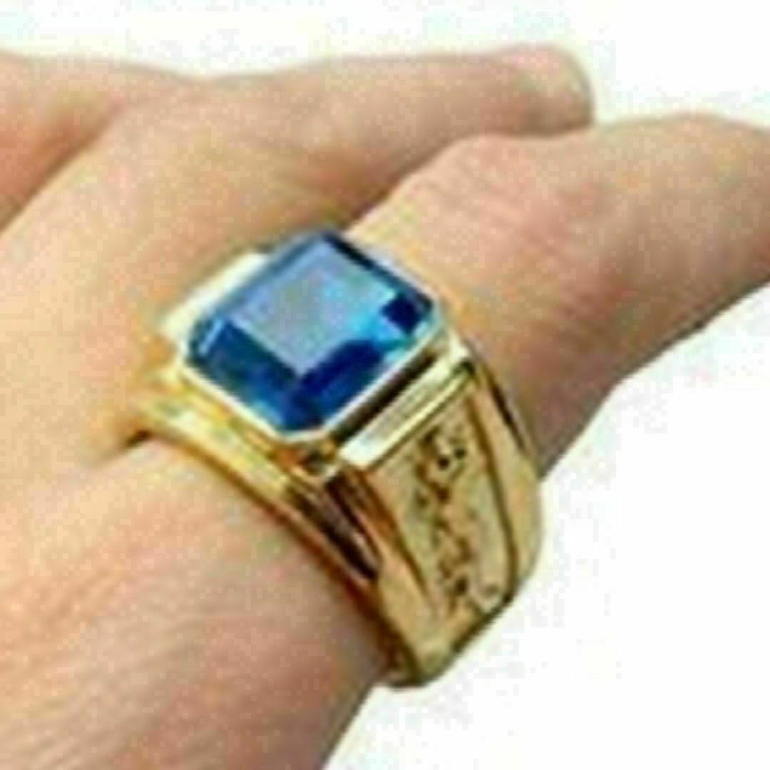 【R021】リング　メンズ　指輪　ブルー　青　チタン　20号 メンズのアクセサリー(リング(指輪))の商品写真