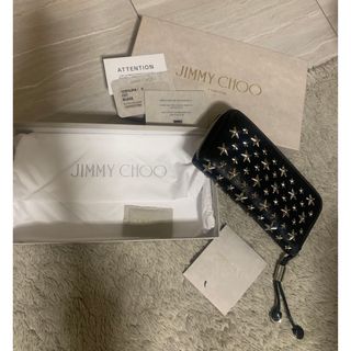 ジミーチュウ(JIMMY CHOO)のジミーチュウ スタースタッズ ラウンドファスナー　黒　 長財布 (財布)