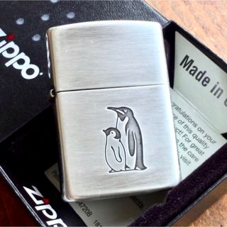 ジッポー(ZIPPO)の新品 Zippo ペンギン 銀メッキイブシ ジッポーライター(タバコグッズ)