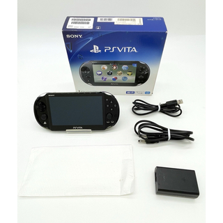 PlayStation Vita - PS vita 2000 ブラック 本体 純正充電器 収納 ...