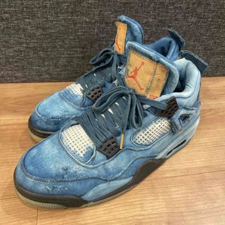 ジョーダン(Jordan Brand（NIKE）)のNIKE × levi's air jordan4 retro カスタム 藍染(スニーカー)