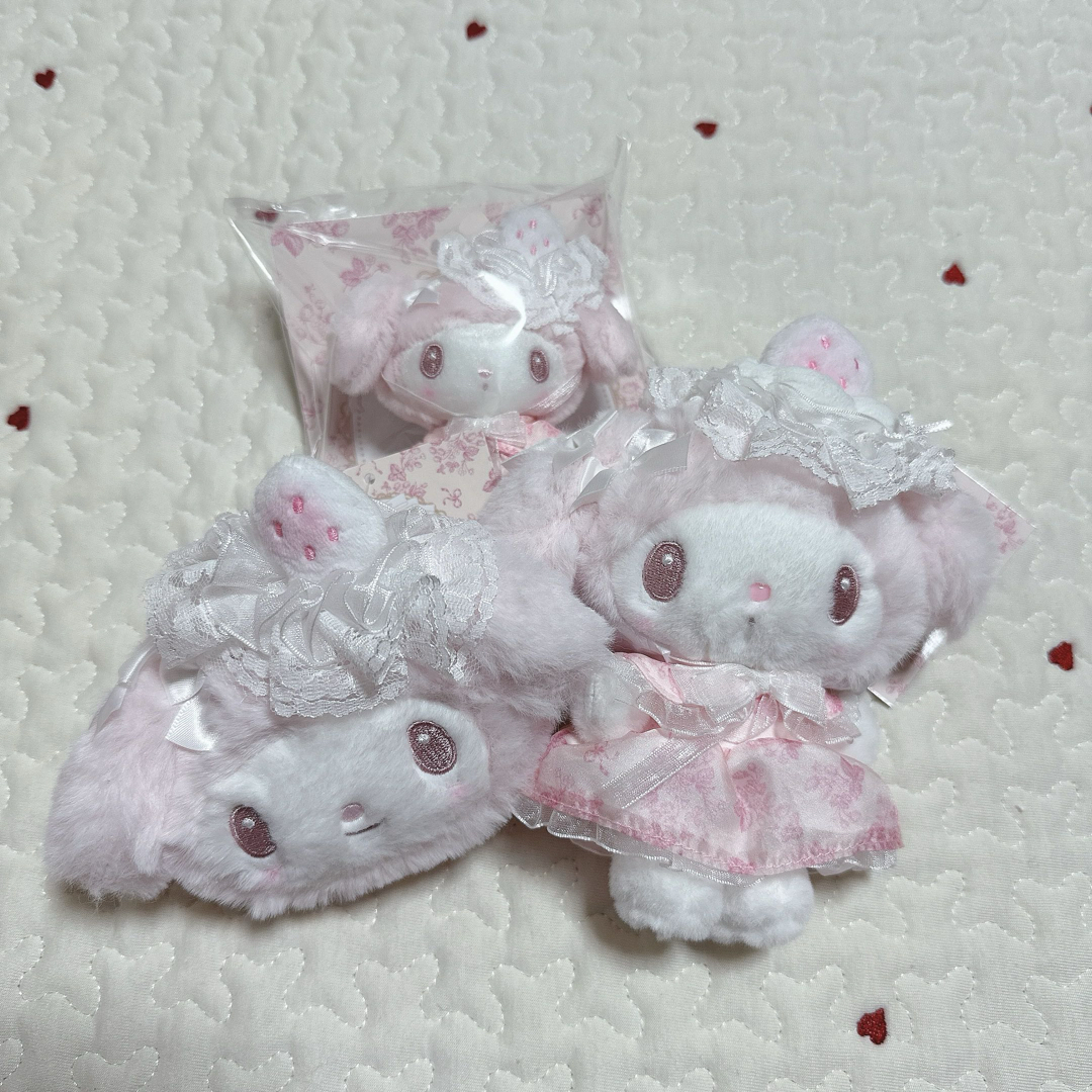 サンリオ❣️マイメロディ マスコット ポーチ (白いちごの サンリオ❣️マイメロディ マスコット ポーチ (白いちごの
