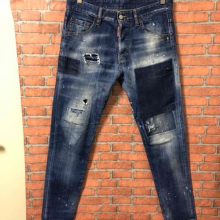 新品　DSQUARED2 Icon Leatherett Skater Jeanデニム/ジーンズ