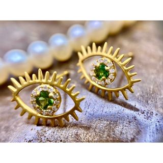 ご確認用です💫グリーンガーネットダイヤモンドピアスevileye(ピアス)