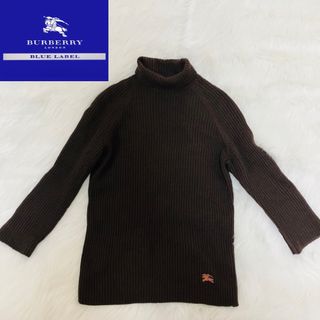 バーバリーブルーレーベル(BURBERRY BLUE LABEL)の美品 バーバリーブルーレーベル ニット セーター キッズ ハイネック 子供 刺繍(ニット)