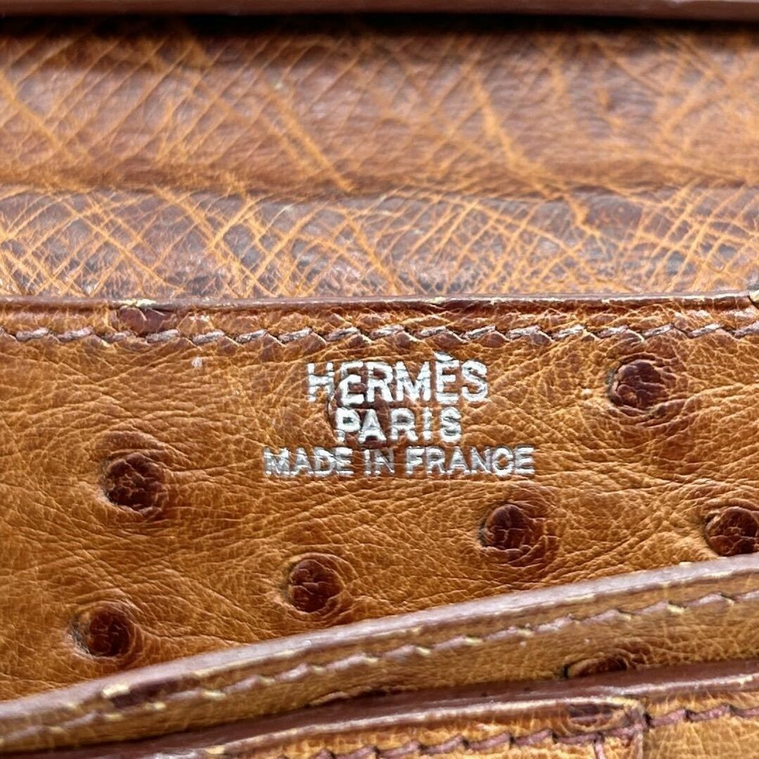 Hermes(エルメス)の【大特価!!】エルメス ベアン オーストリッチ 長財布 ブラウン バレンタイン■ レディースのファッション小物(財布)の商品写真