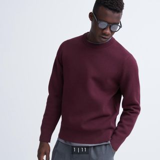 ユニクロ(UNIQLO)のウォッシャブルストレッチミラノリブクルーネックセーター(ニット/セーター)