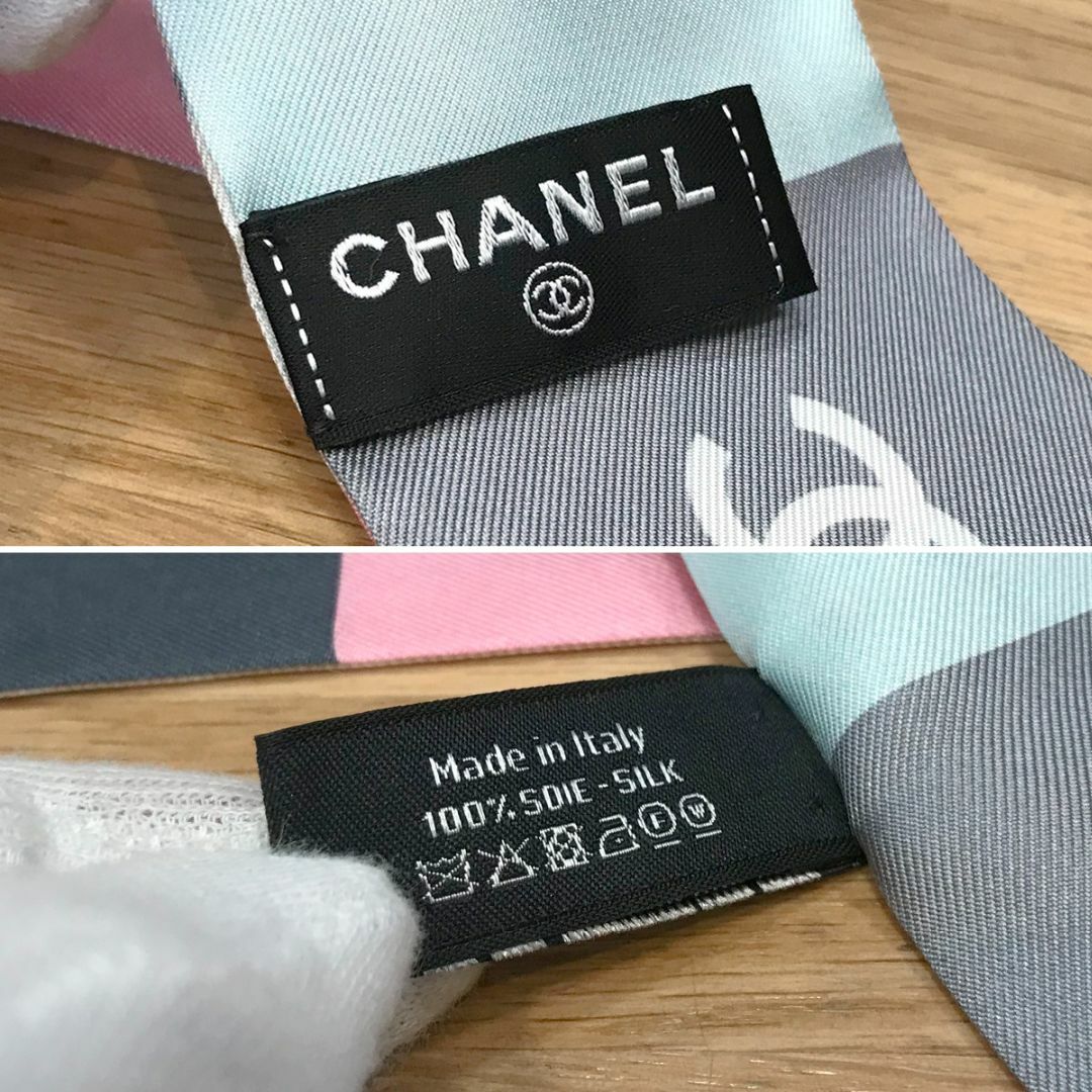 CHANEL(シャネル)の新品未使用 シャネル ヘアバンド スカーフ 2022 クルーズコレクション レディースのファッション小物(バンダナ/スカーフ)の商品写真