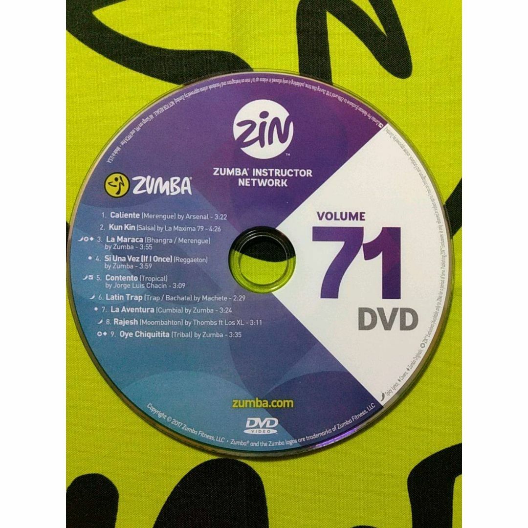 Zumba(ズンバ)のZUMBA　ズンバ　ZIN71　CD＆DVD　インストラクター専用 エンタメ/ホビーのDVD/ブルーレイ(スポーツ/フィットネス)の商品写真
