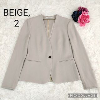 BEIGE, - 美品 BEIGE ベイジ 上品ニット レース切替ニット 長袖 日本製 ...