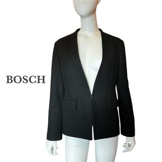 ボッシュ(BOSCH)のSALE【BOSCH】ノーカラー　ジャケット　L　黒　ウール100％(ノーカラージャケット)