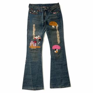 トゥルーレリジョン(True Religion)のy2k 00s トゥルーレリジョン デニム キノコ マッシュルーム パッチワーク(デニム/ジーンズ)