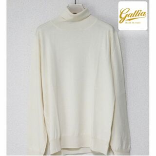 新品【ガリア】イタリア製 シルク混メリノウール タートルネックセーター 46(ニット/セーター)