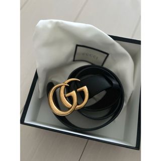 グッチ(Gucci)のGUCCI gg マーモンド レザーベルト ゴールド 美品(ベルト)