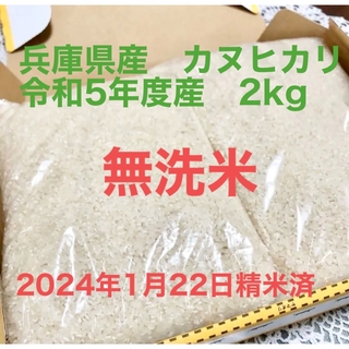 白米　兵庫県産　キヌヒカリ　2kg（箱の重さ込）(米/穀物)