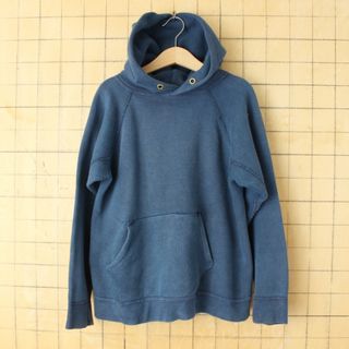 70s スウェット パーカー キッズ110cm-120cm ネイビー aw168(その他)