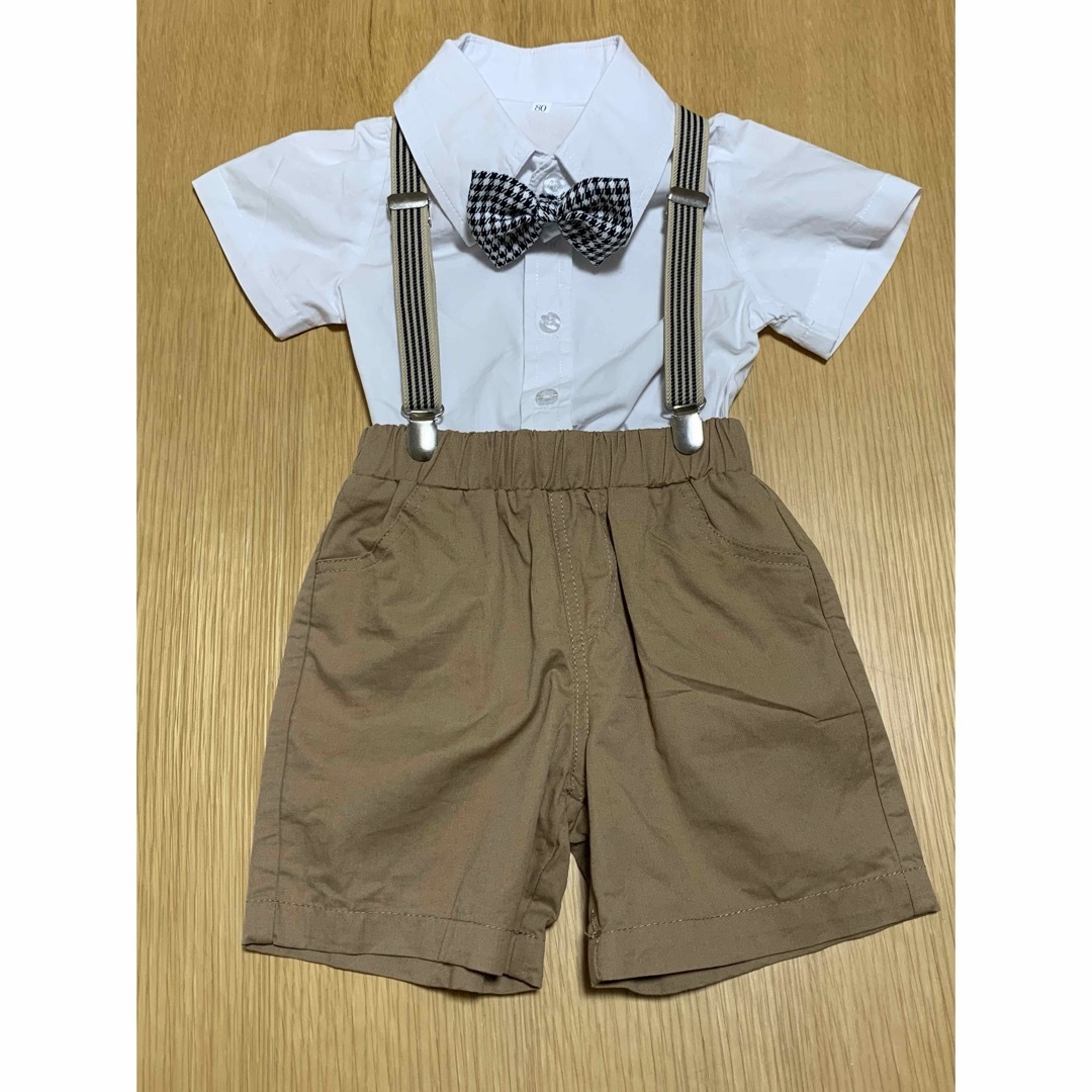 フォーマルタキシード 80cm 美品 キッズ/ベビー/マタニティのベビー服(~85cm)(セレモニードレス/スーツ)の商品写真