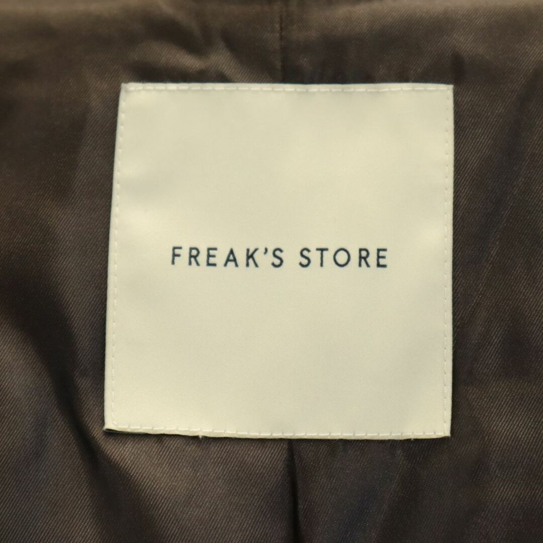 FREAK'S STORE(フリークスストア)のフリークスストア 千鳥格子柄 ウールブレンド チェスターコート L ブラウン系 FREAK'S STORE メンズ 古着 【240121】 メンズのジャケット/アウター(チェスターコート)の商品写真