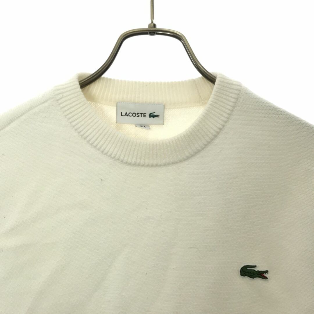 LACOSTE(ラコステ)のラコステ 長袖 セーター S ホワイト LACOSTE ニット メンズ 古着 【240121】 メンズのトップス(ニット/セーター)の商品写真