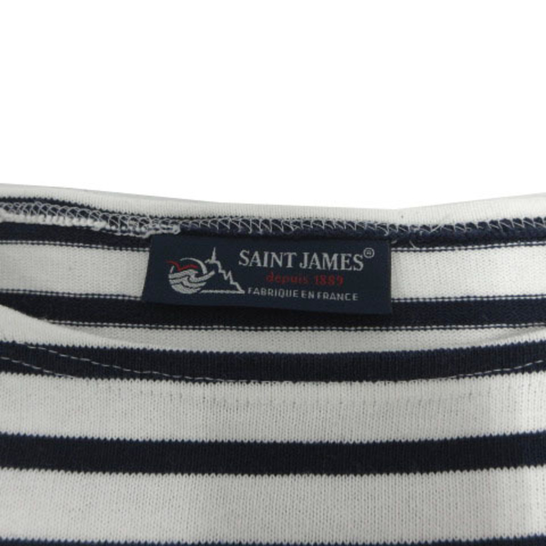 SAINT JAMES(セントジェームス)のセントジェームス ウェッソン ボーダー カットソー 長袖 仏製 白  紺 XS レディースのトップス(カットソー(長袖/七分))の商品写真