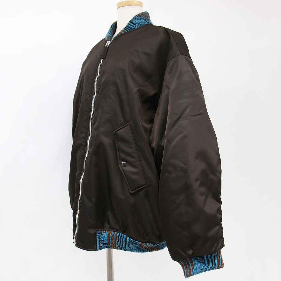 PRADA - 美品 PRADA プラダ ブルゾン ブラウン ブルー XS ボンバー PRADA - 美品 PRADA プラダ ブルゾン ブラウン ブルー XS ボンバー