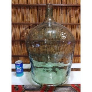 特大瓶　デミジョンボトル　グリーン　昭和レトロモダン　かわいいガラス瓶　ガラス製(ガラス)