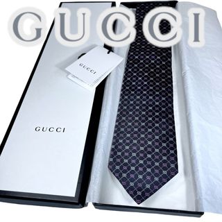 グッチ(Gucci)の【未使用】ブランドネクタイ グッチネクタイ(8cm) GG柄ブラック　(ネクタイ)