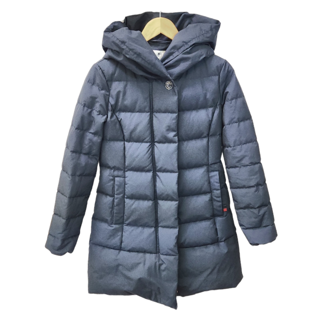 Spick & Span(スピックアンドスパン)のSpick & Span WOOLRICH ダウンコート レディース 冬 ブラック Mサイズ QC-004426 フード  ミドル丈 中古 T1 レディースのジャケット/アウター(ダウンコート)の商品写真