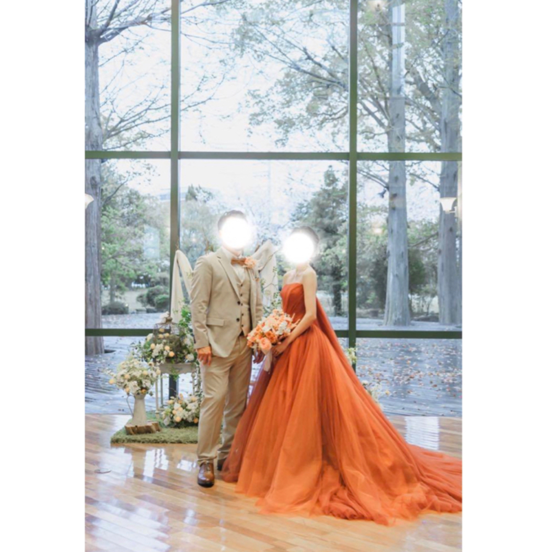 テラコッタ　ウェディングドレス　 レディースのフォーマル/ドレス(ウェディングドレス)の商品写真