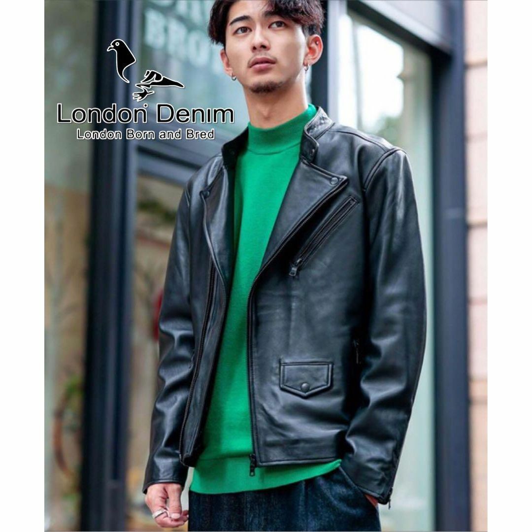 【送料無料】London Denim Lamb Leatherシングルライダース メンズのジャケット/アウター(ライダースジャケット)の商品写真