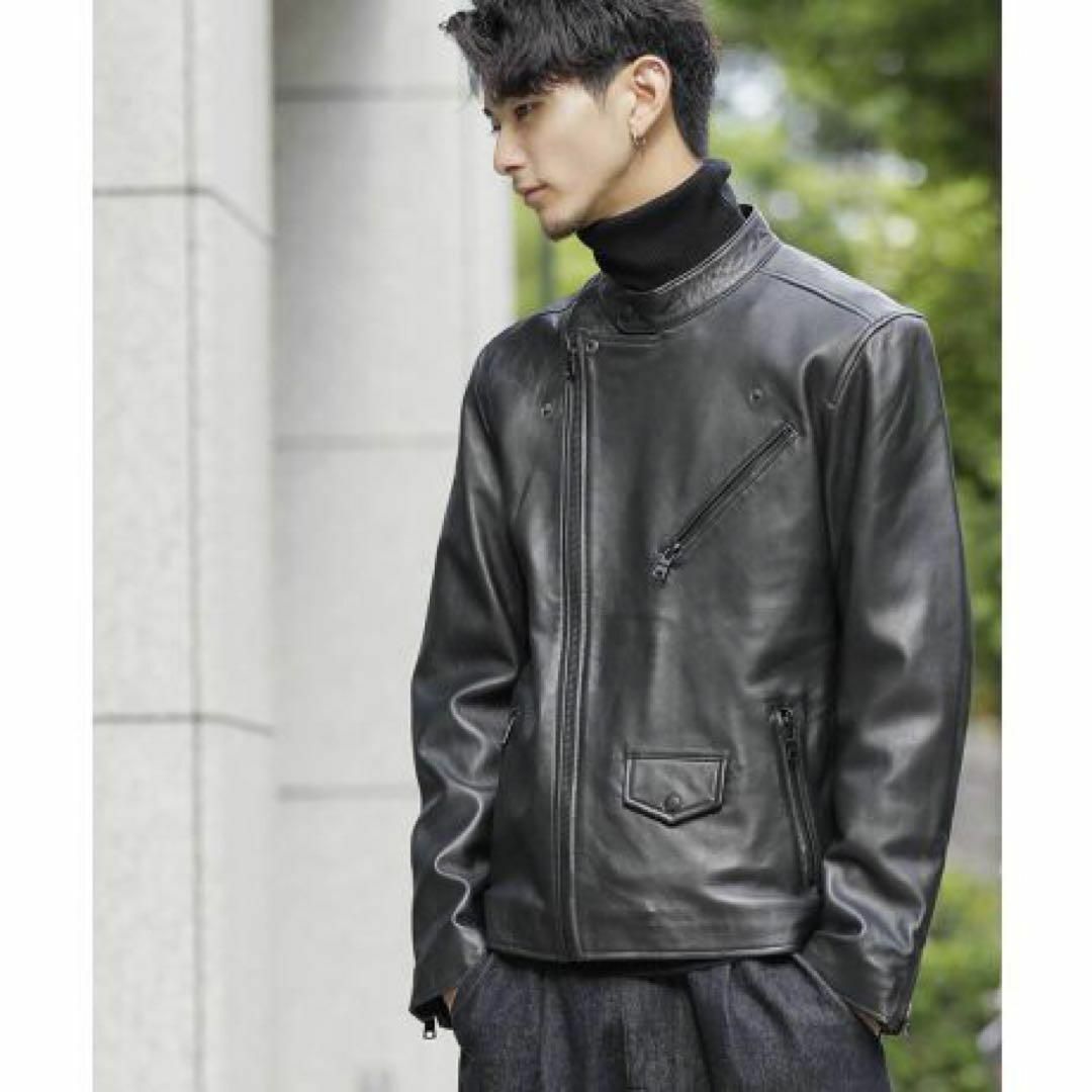 【送料無料】London Denim Lamb Leatherシングルライダース メンズのジャケット/アウター(ライダースジャケット)の商品写真